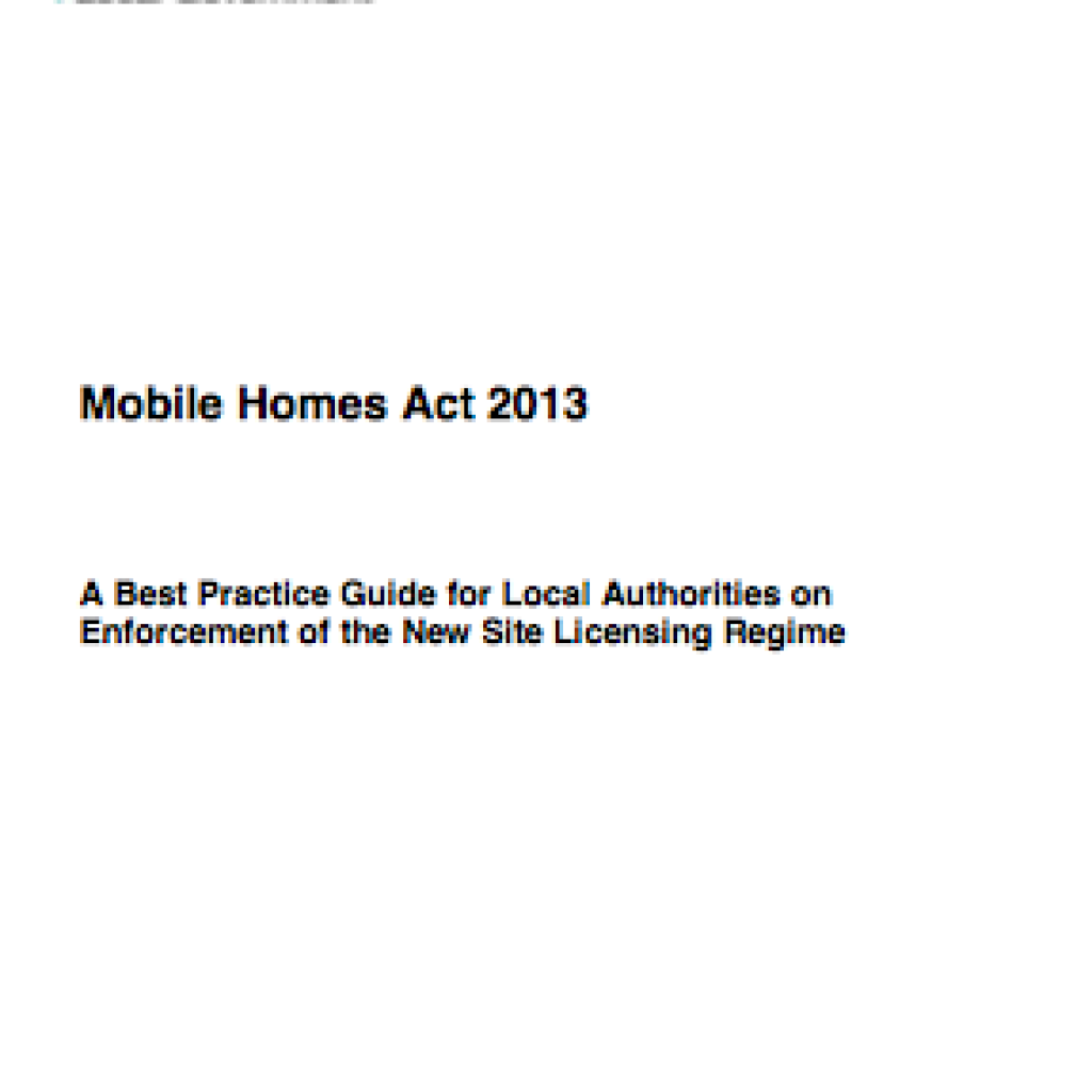 Guidance on Mobile Home Sites for local authorities Licensing Lawyers